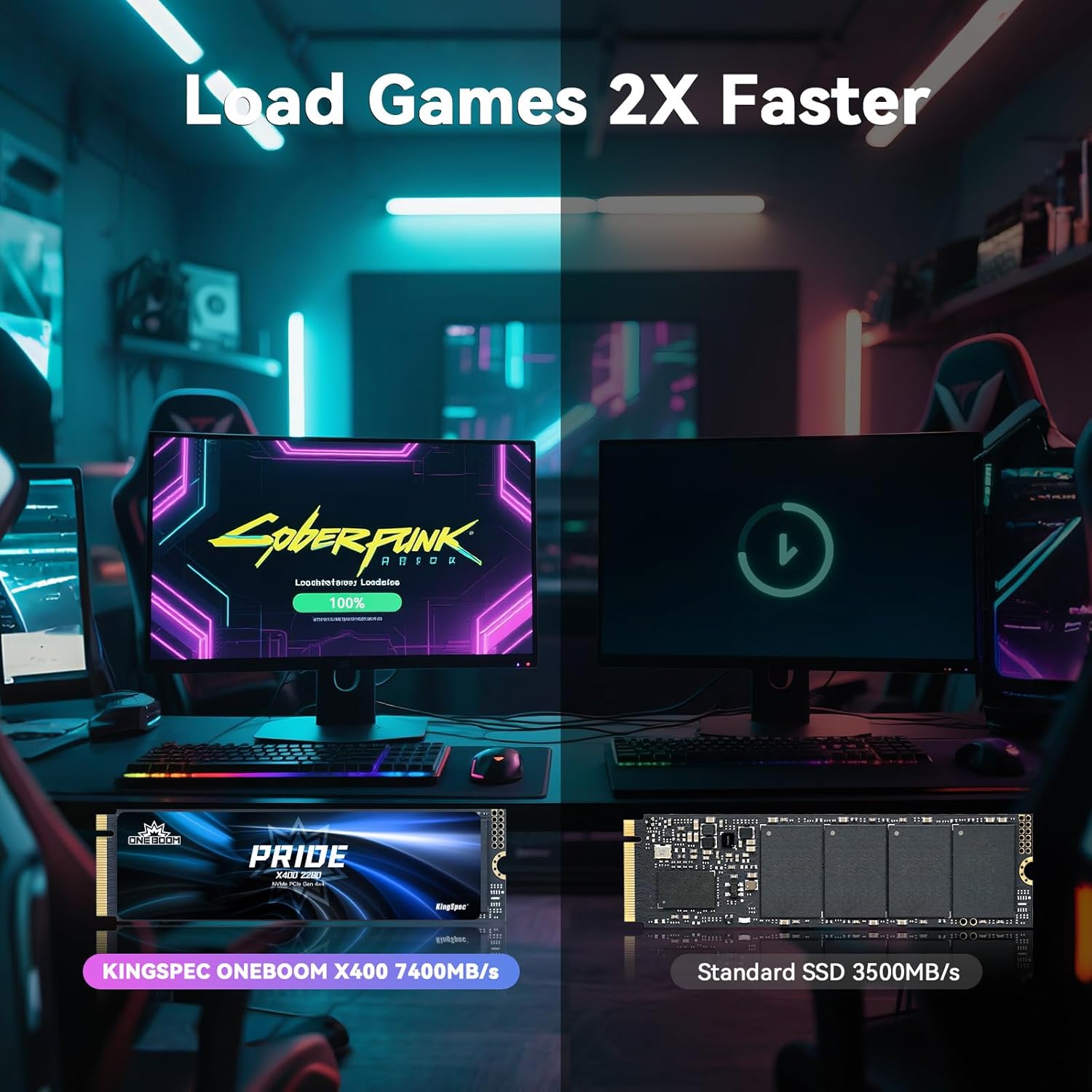 KingSpec OneBoom X400 1TB M.2 SSD Gen4 7300MB/s, TLC 3D NAND Internal NVMe SSD for Gaming & 4K Editing, Compatible with PC / PS5 / Laptop