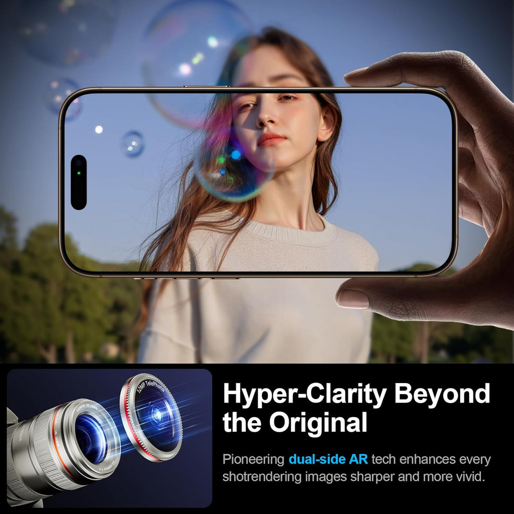 X-it 2 Pack Camera Lens Protector, Shatterproof Protection Anti-Scratch Ultra HD Camera Protector, Anti-Glare 9H Tempered Glass Lens Protector for iPhone 16 Pro Max/16 Pro, Case Friendly, Silver Red