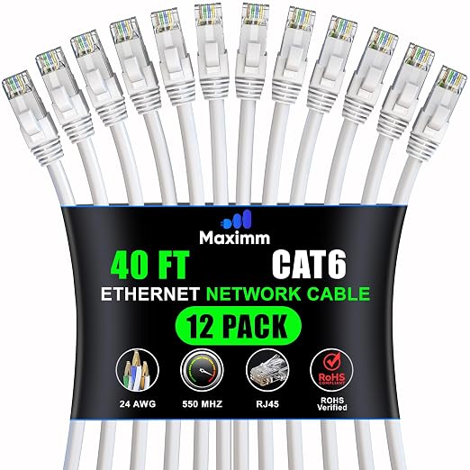 Maximm Cat 6 Ethernet Cable 40 ft by MaximmCable