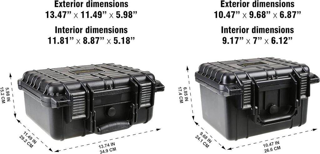 Olympia 13.47" Waterproof Hard Case with DIY Customizable Foam, Fit use of Gear, Equiment, Camera and so on