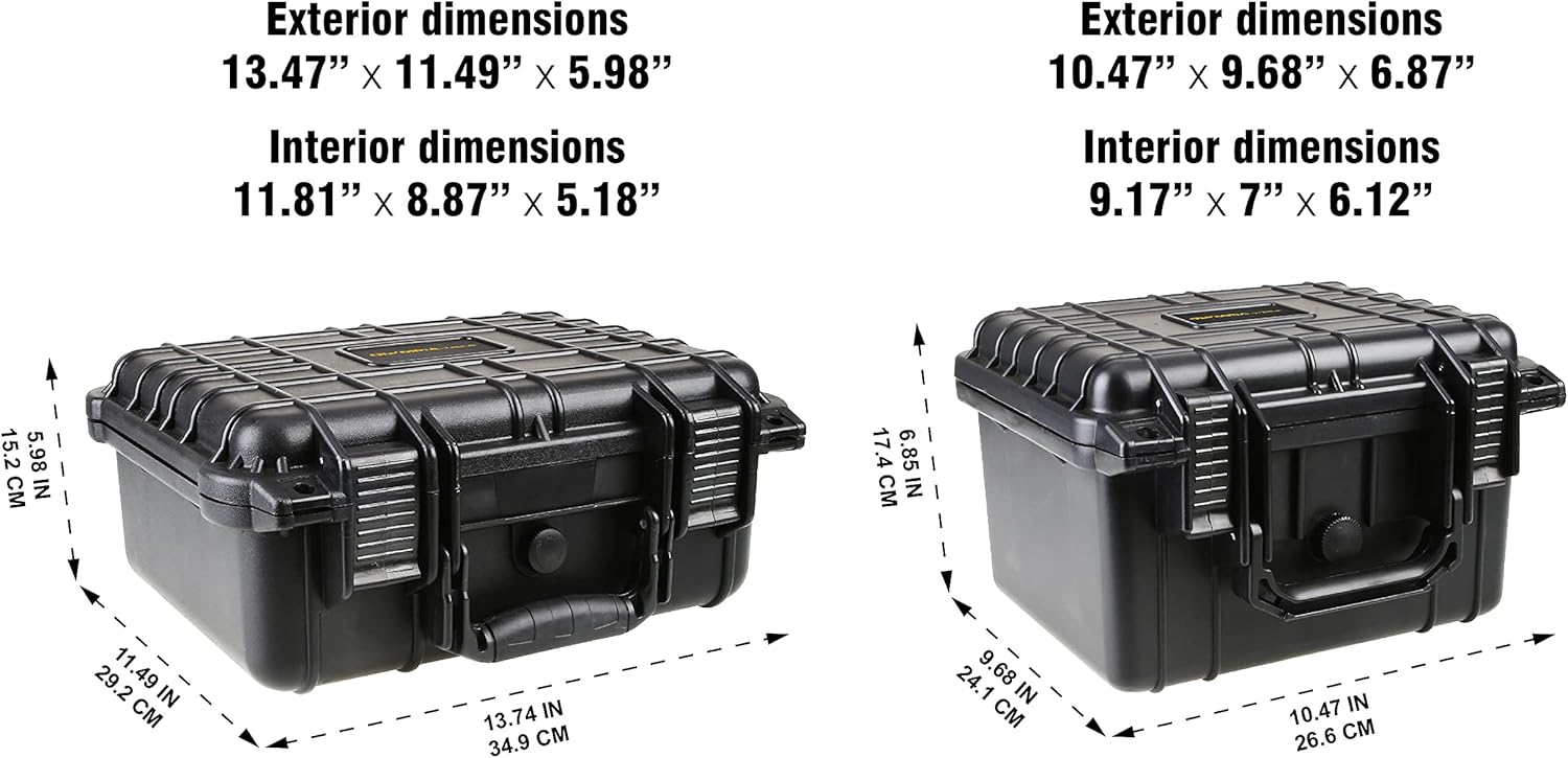 Olympia 13.47" Waterproof Hard Case with DIY Customizable Foam, Fit use of Gear, Equiment, Camera and so on