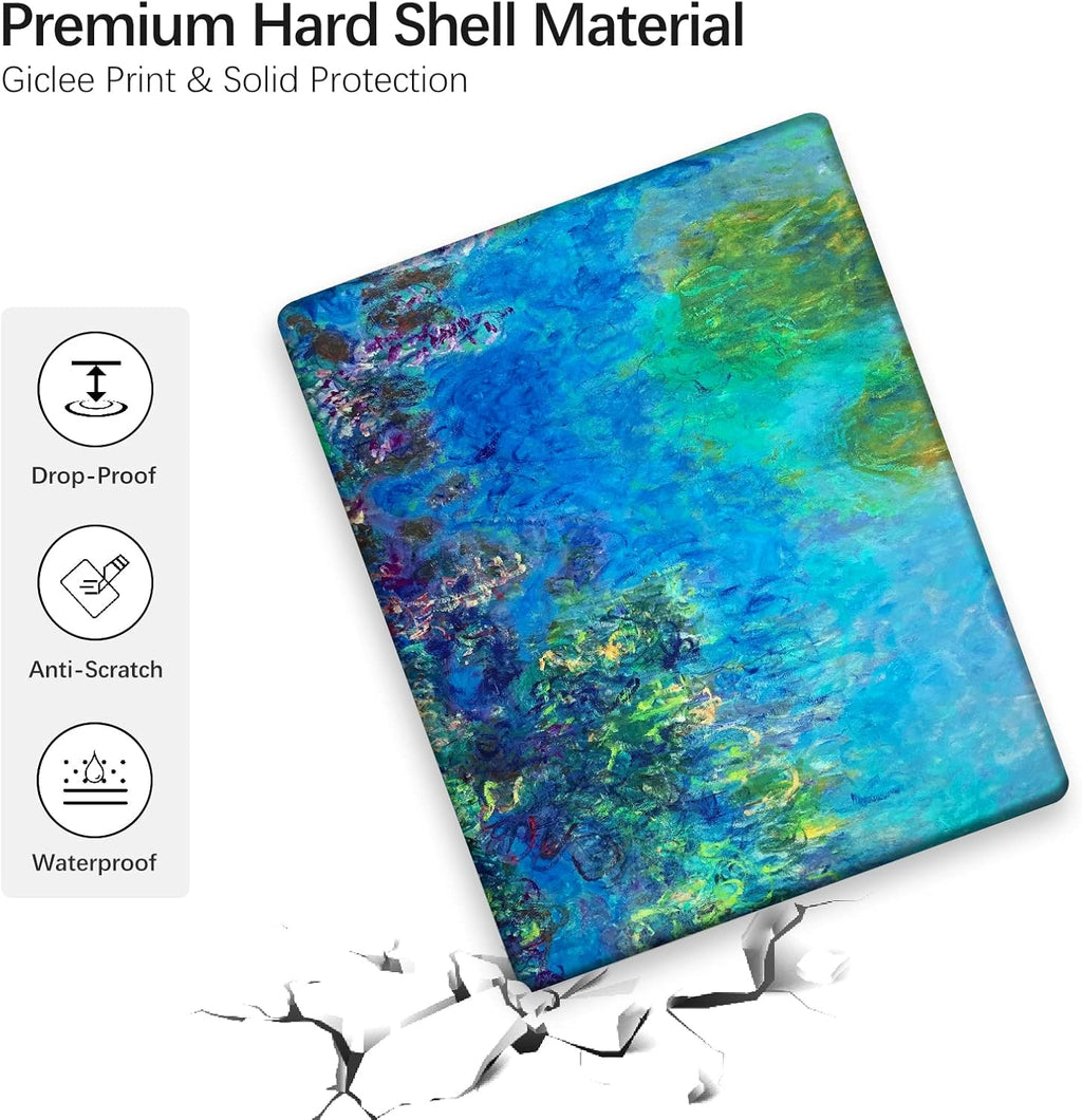 Berkin Arts Compatible with MacBook Air 13 inch Cover, 2022-2018 Release A1932 with Touch ID with Keyboard Cover & Screen Protector Cloisonnism (Wisteria by Monet)