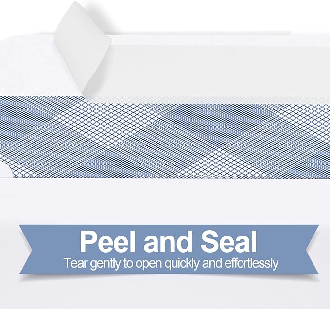 500#9 Double Window Security Envelopes, PANDRI NO.9 Self Seal White Envelopes - Image 3