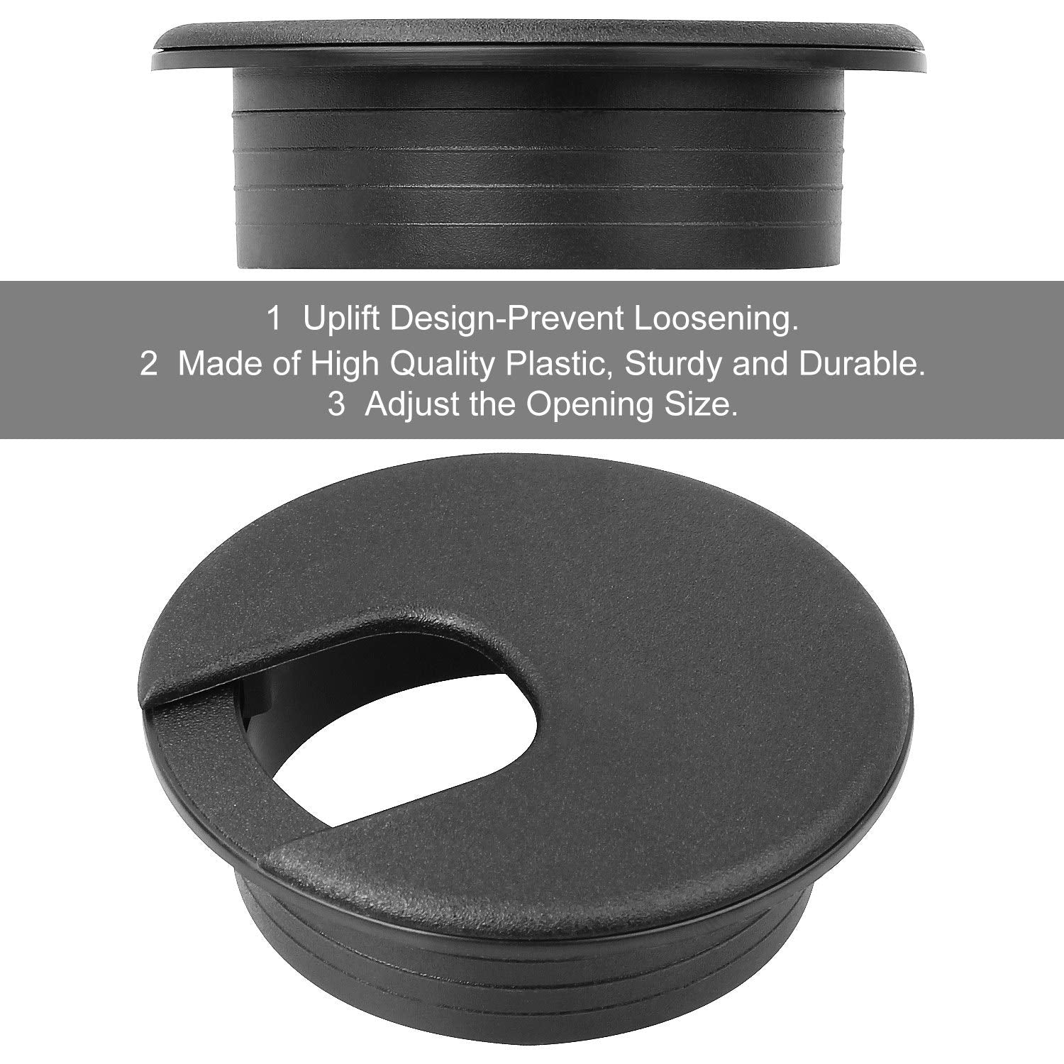 2" White Plastic Desk Grommet, HNBun 20 Pack Cable Wire Grommet Tidy Cable Hole Cover Organizers, Desk Cord Cable Hole Cover Grommet for Hide Office Desk Cords and Cables (50mm Mounting Hole Diameter)