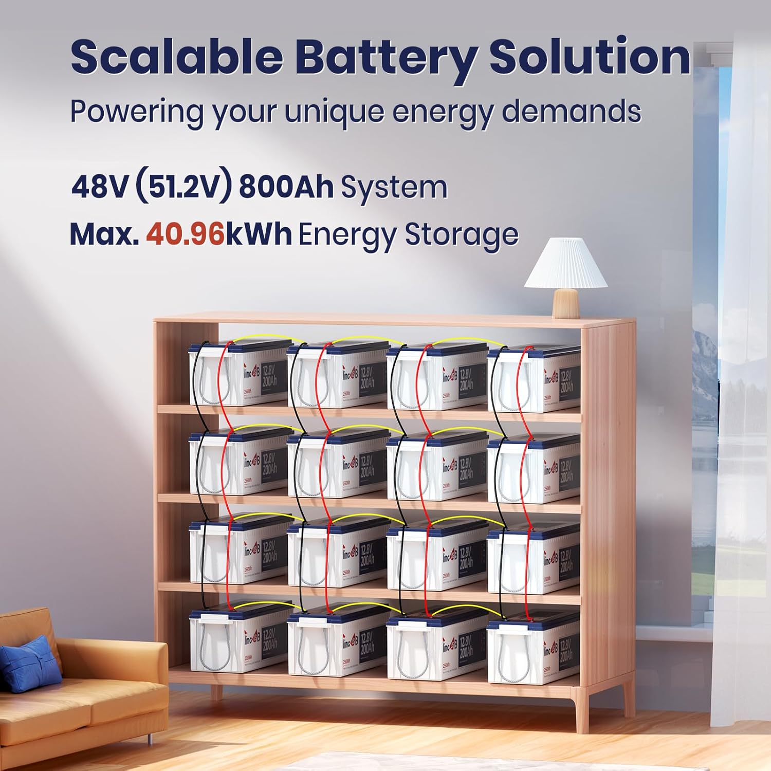 12V 200Ah LiFePO4 Battery, 2560Wh Lithium Deep Cycle Marine/RV Battery with Built-in 100A BMS, Ideal for Trolling Motor, RV, Solar Panel Systems, and Off-Grid Power Solutions (1 pcs, 12V 200Ah)