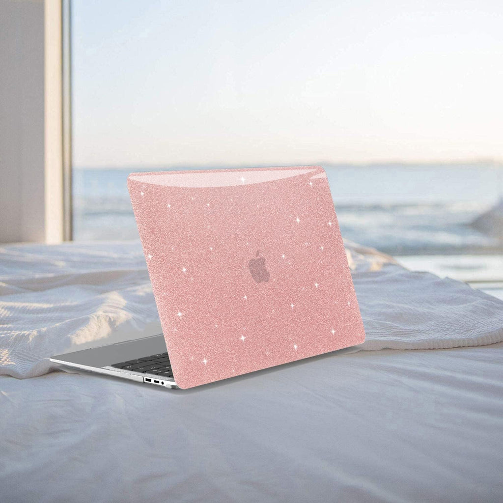 Anban Compatible with MacBook Pro 13 inch Case M2 2025-2016 M1 A2338 A2251 A2289 A2159 A1989 A1706 A1708, Plastic Hard Shell+Keyboard Cover+Screen Skin for MacBook Pro 13.3 inch Case, Shiny Rose Gold