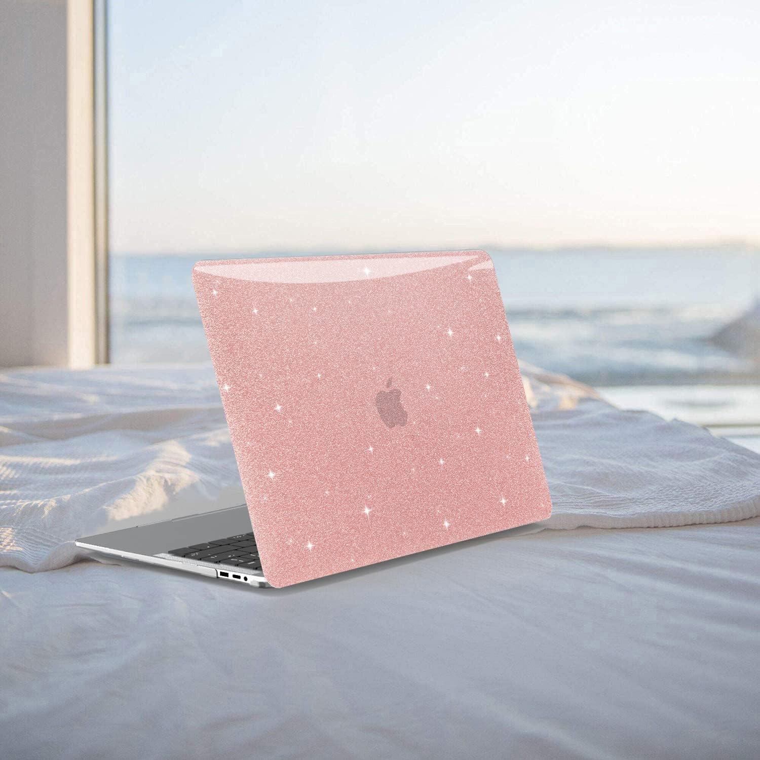Anban Compatible with MacBook Pro 13 inch Case M2 2025-2016 M1 A2338 A2251 A2289 A2159 A1989 A1706 A1708, Plastic Hard Shell+Keyboard Cover+Screen Skin for MacBook Pro 13.3 inch Case, Shiny Rose Gold