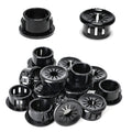 50 Pcs Cable Grommet, Snap Bushing 5/8" (16 mm) Mounting Diameter, Flexible Petal-Shaped Buckle Round Nylon Desk Grommet for Wires Through Countertop Cord Organizer and Protection, Black
