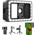 APEXEL 17mm+37mm Thread Adapter with LED Fill Light, One-Piece Phone Adapter for Android/iPhone, Attachments for Macro/Wide Angle/Fisheye/Flow/Radial/Star Filter/Kaleidoscope Lens