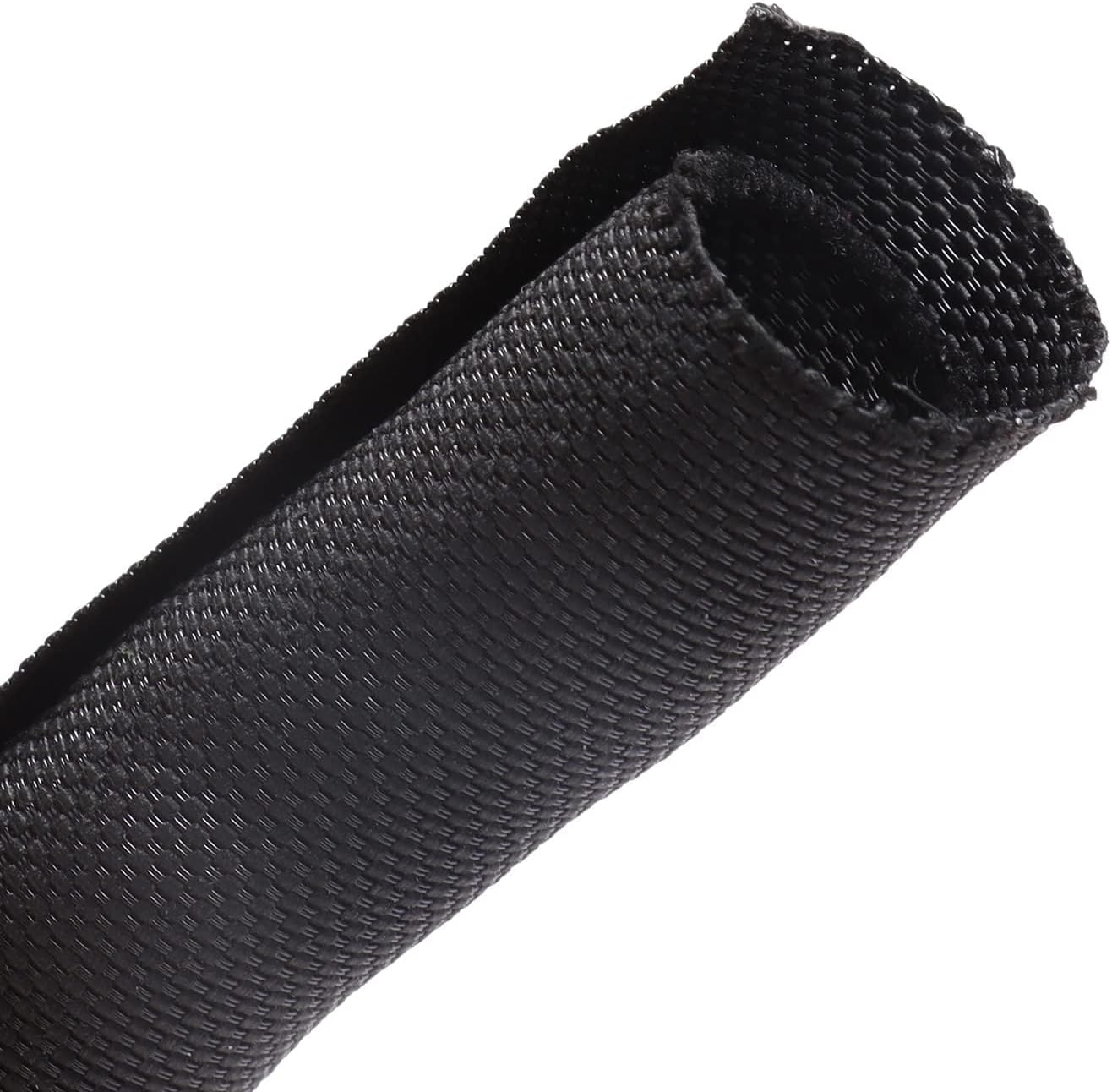 Braided Wire Loom Mesh Woven Self-Wrapping Split Sleeving for Automotive Wires/Audio Video Cable/Multi-Cable Strings (1/2" - 16 Feet)