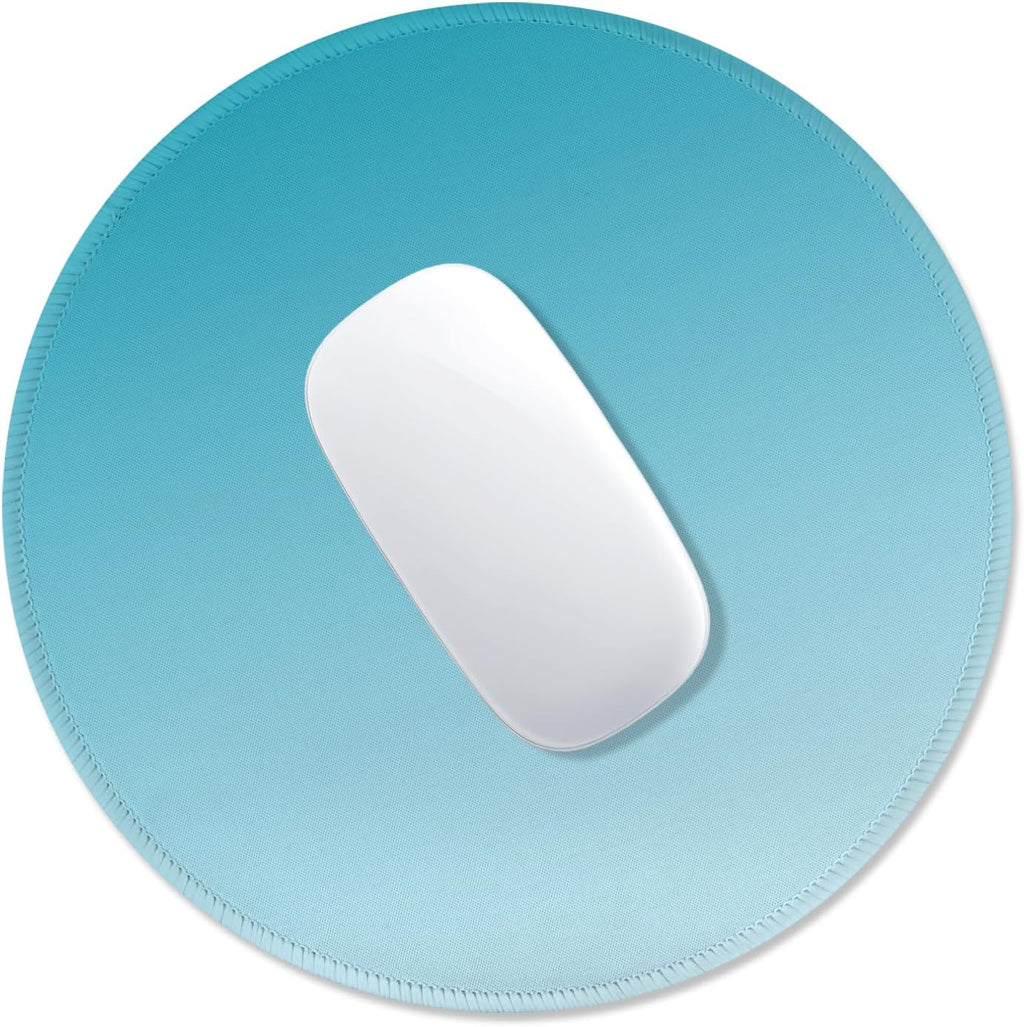 ITNRSIIET Mouse Pad Non-Slip Rubber Base Smooth Surface Stitched Edges Waterproof Durable Compatible with All Mice for Office & Gaming, Desk Accessory, Diameter 8.7 inch, Aqua Gradient
