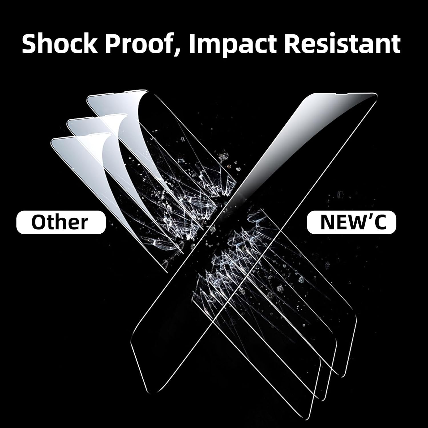 NEW'C 3 Pack Designed for iPhone 13 Mini Screen Protector (5.4"),Enhanced Tempered Glass Protection, Case Friendly Anti Scratch Bubble Free Ultra Resistant
