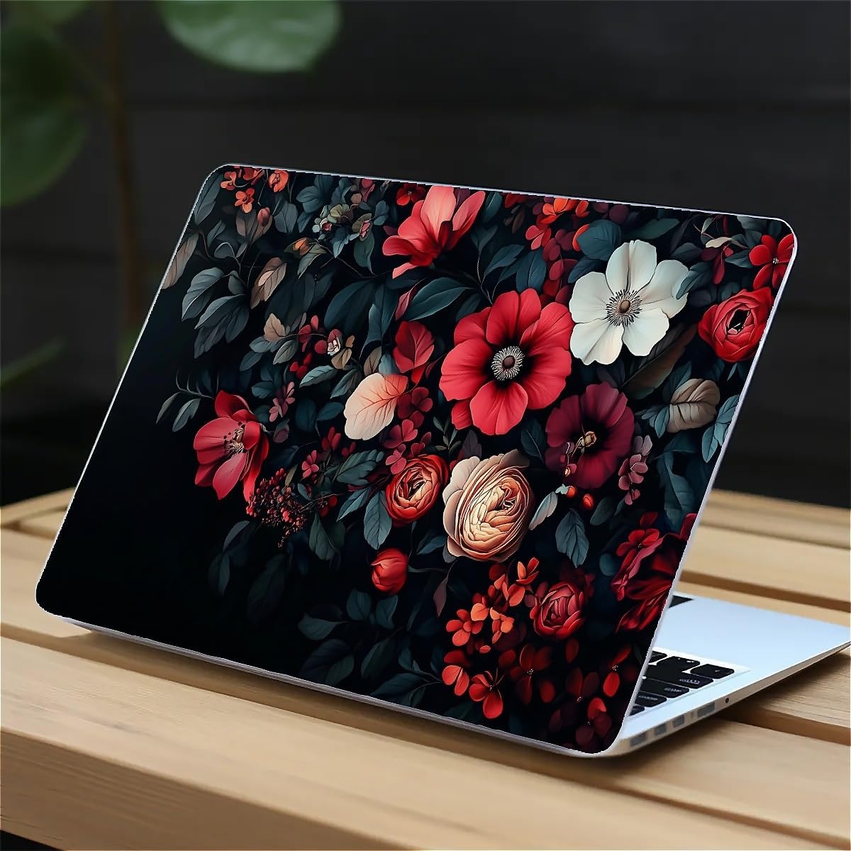 Compatible with MacBook Air 13.3 13.6 Inch Case 2022 2021 2020 2019 Plastic Hard Shell Case Cover,13.6 Air (A2681) M2 2022, Dark Floral