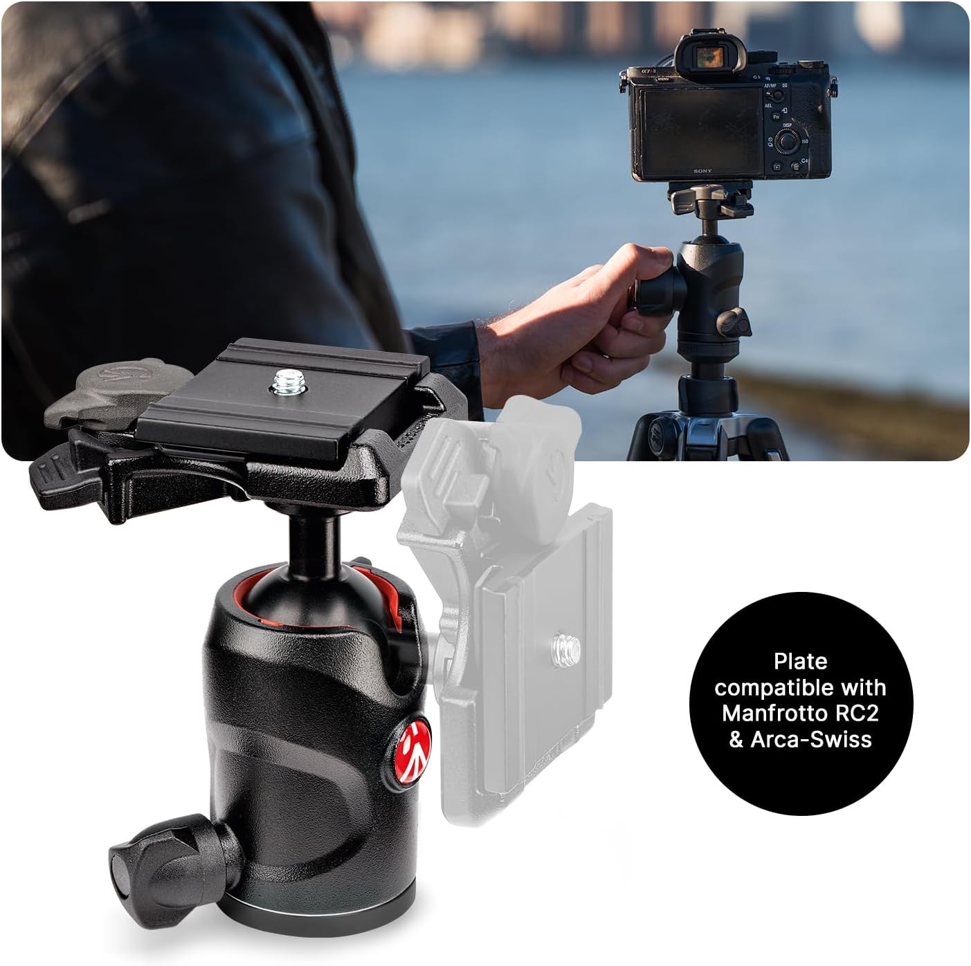 Manfrotto Befree Advanced Camera Tripod with Lever Closure, Portable and Compact Travel Tripod Kit with Ball Head, Aluminum Tripod for DSLR Reflex and Mirrorless Cameras, Camera Accessories