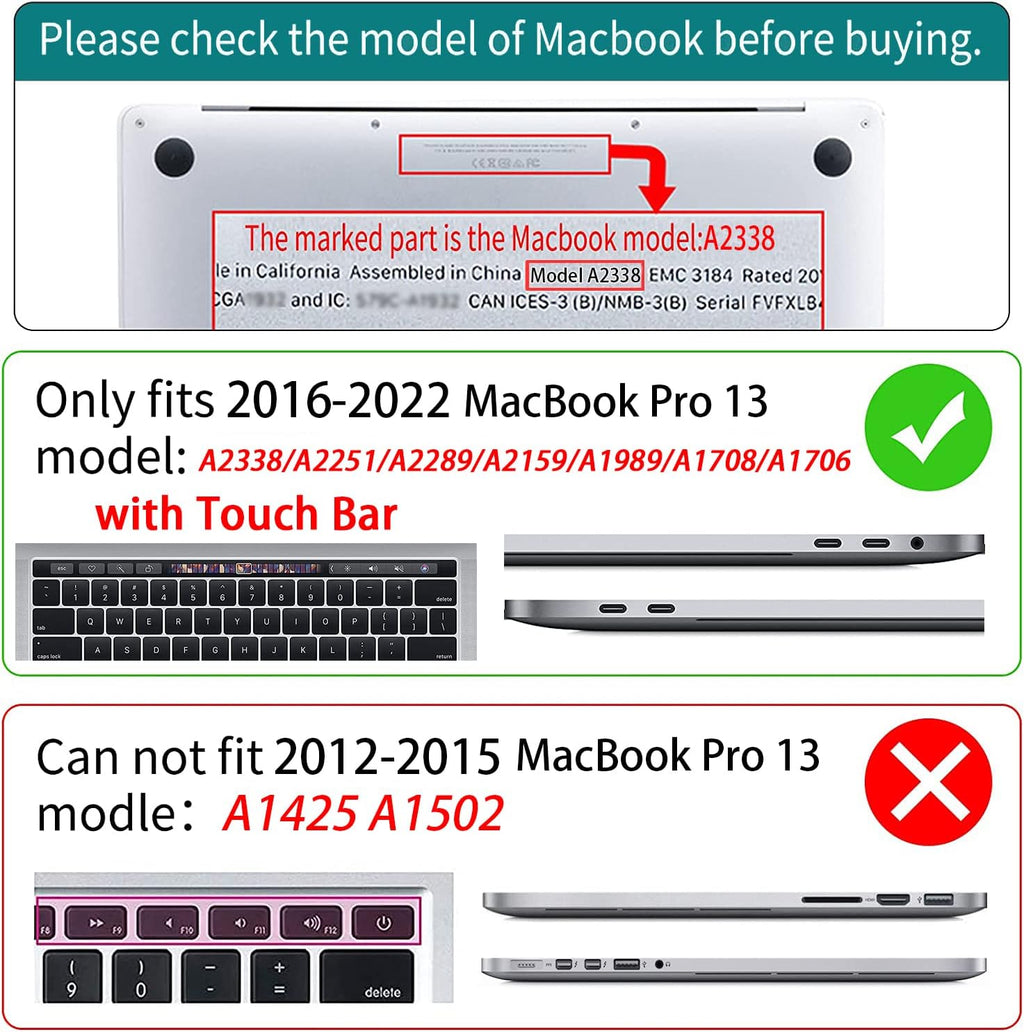 Teryeefi for M2 MacBook Pro 13 inch Case 2022 2020 2019-2016 Model A2338 M1 A2251 A2289, Hard Shell Case & Keyboard Cover & Screen Protector for MacBook Pro 13“ with Touch Bar, Astronaut Space