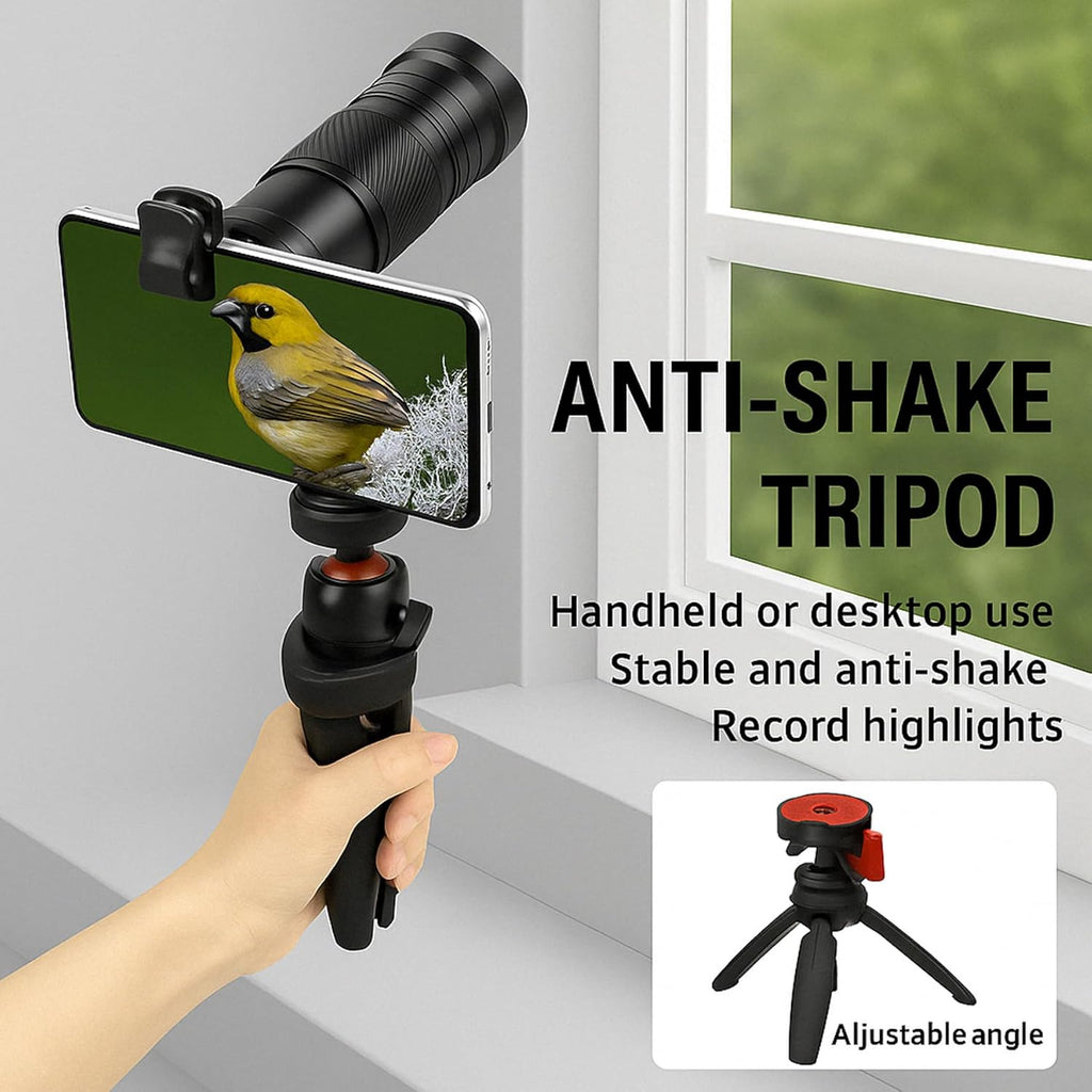 40X Telephoto Lens for iPhone Android Phones, 2-in-1 Mobile Phone Camera Lens Kit with Universal Clip, HD Magnifier for Smartphone Photography - Compatible with All Smartphones