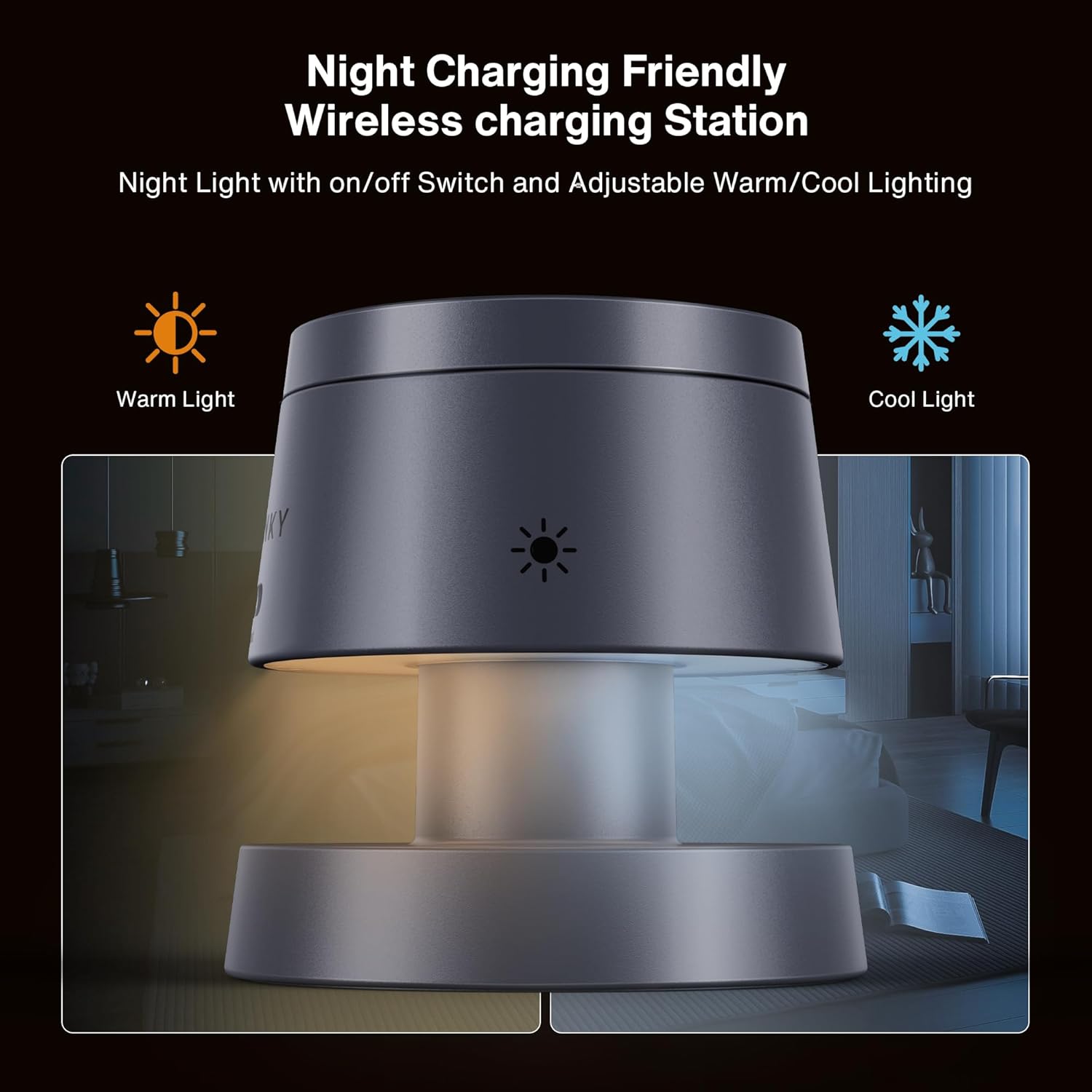 iVANKY 4 in 1 Wireless Charging Station with Mushroom Light for MagSafe Magnetic Charger, Travel Stand 3 in 1 Charge for iPhone 17-11 Pro Max Plus Air, Apple iWatch, Airpods（Includes 33W Adapter） ﻿ ﻿