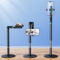 Angle Height Adjustable Phone Holder for Desk [10"-25"] - Retractable Cell Phone Holder for Video Recording Cooking Excising Working Reading -Aluminum Universal iPhone 16 15 14 13 Stand