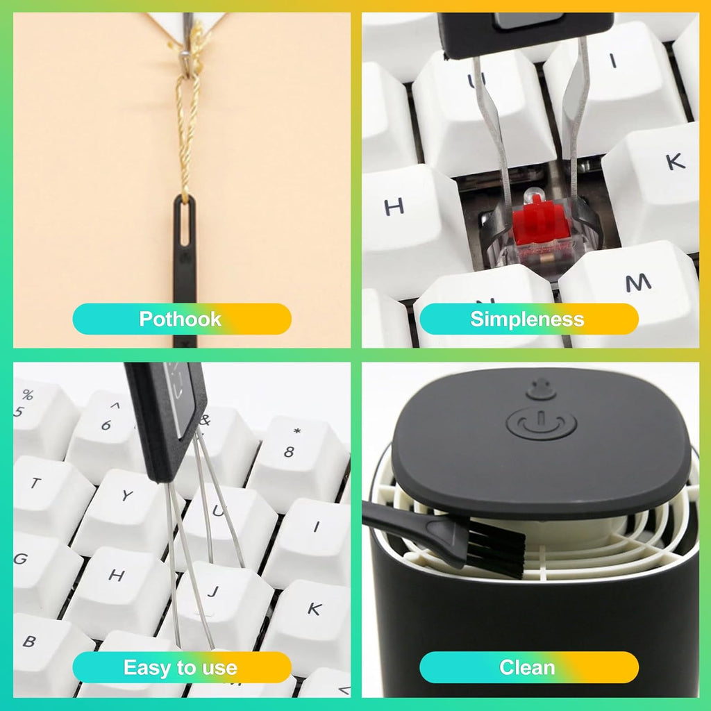 3-Piece Keycap & Switch Puller Tool Kit – Durable Stainless Steel Mechanical Keyboard Keycap Remover with Cleaning Brush (Anti-Rust Design, Ideal for DIY & Maintenance)