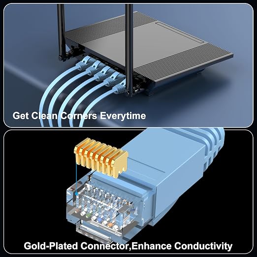 Cat 6 Ethernet Cable 7ft Flat Internet Network Cables - Image 5