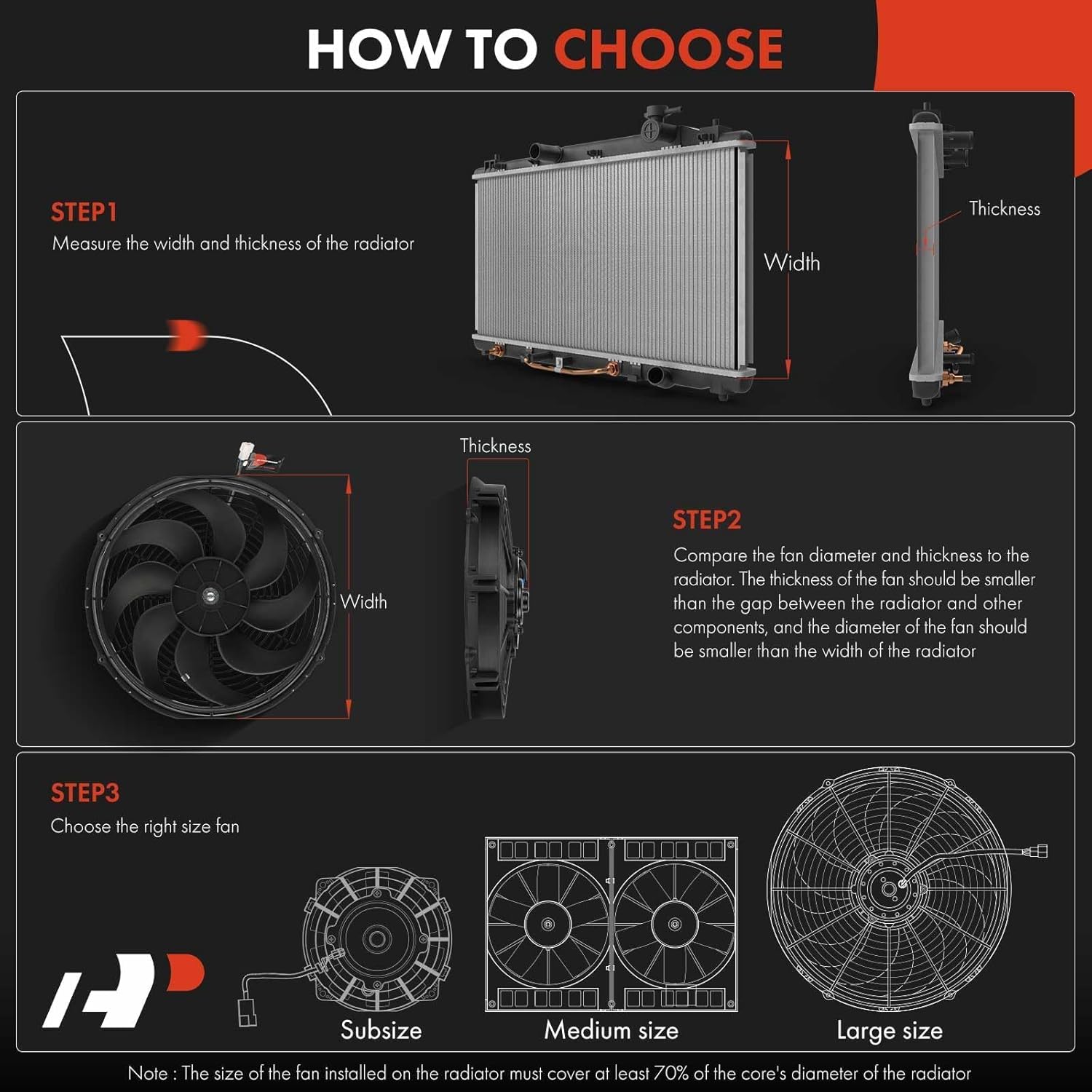 A-Premium 16'' 16 inch Slim Fan Pull Universal Electric Radiator Cooling Fan Assembly, 12V 120W with Mount Kit