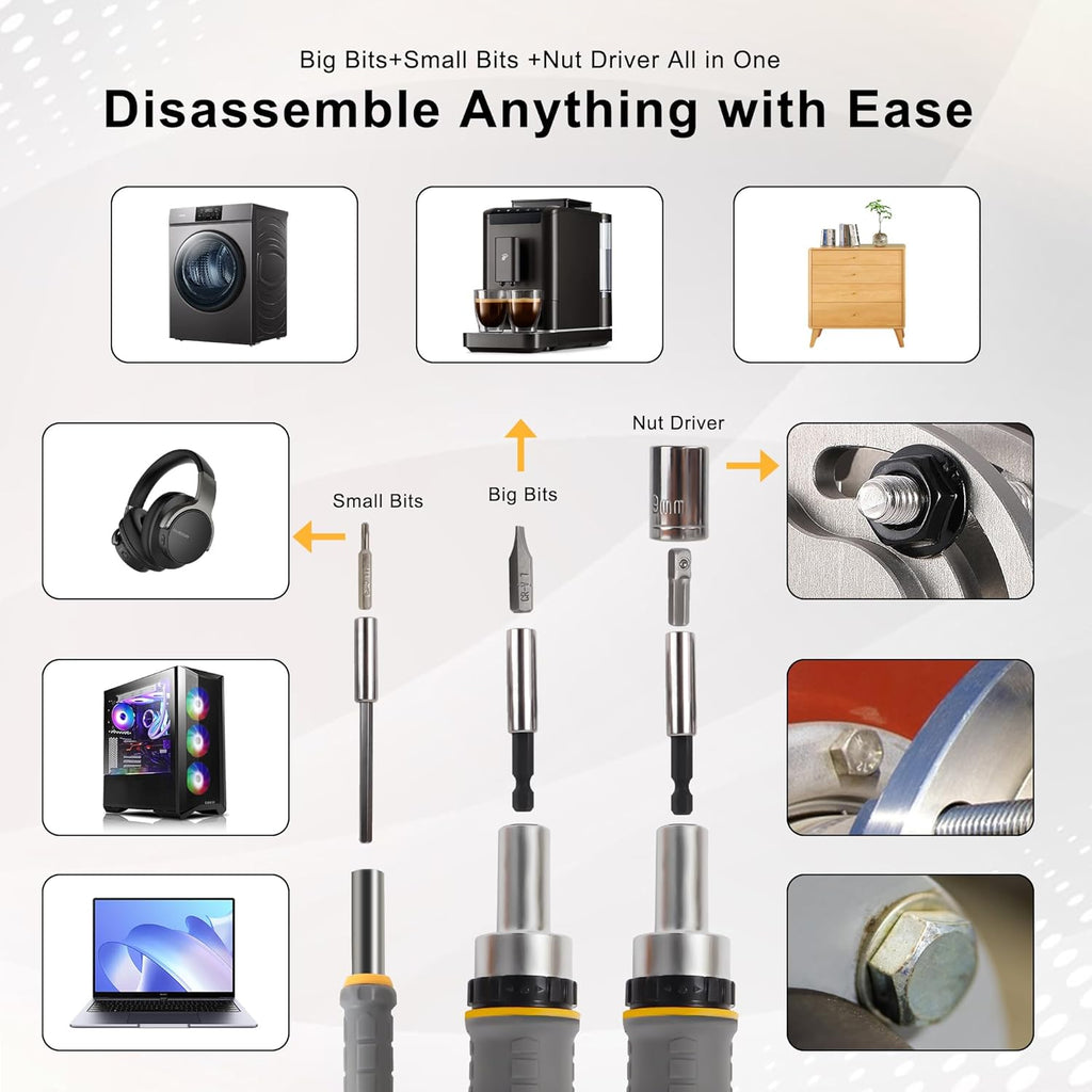 MULWARK Screwdriver Bit Set & Socket Kit, 77-Pieces Ratcheting Screwdriver Set with Case, 77 in 1 Multi Bit Screw Driver for Home DIY, Electronics, Car Emergency and Garage