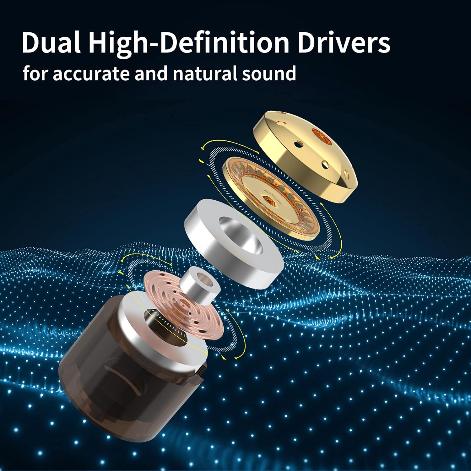 BASN Professional in Ear Monitor Headphones for Singers Drummers Musicians with MMCX Connector IEM Earphones (Pro Clear Colorful)