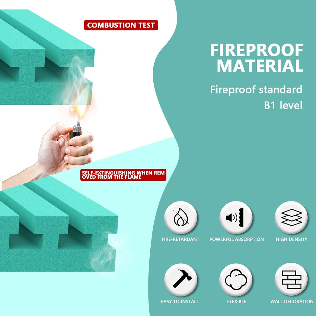 Sound Proof Foam Panels for Walls， 1" X 12" X 12" Acoustic Foam Panels Insulation Studio Soundproofing Fire Resistant Noise Absorbing for Studio, Office, Home (GZ-L 12" X 12" X 1", 42PACK)