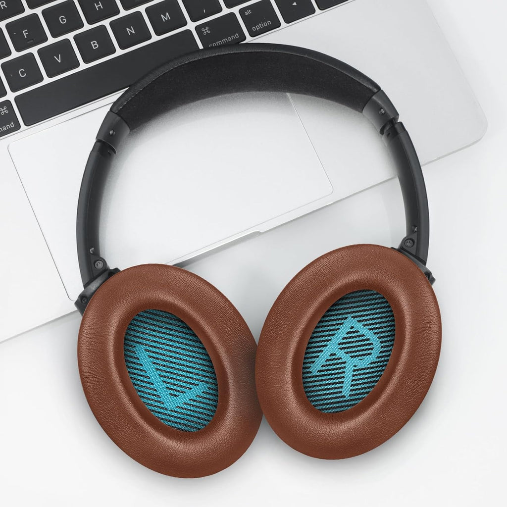 Headphones Replacement Ear Pads, Protein Leather earpad Cushions for Bose AE2/QC15/QC25 Headphones, Replacement Earpads, Softer Memory Foam - Brown