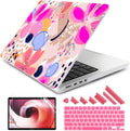 DONGKE for M4 MacBook Pro 16 Inch Case 2024 2023 2021 A3403 A3186 M3 A2991 M2 A2780 M1 A2485 Pro/Max Chip, Plastic Hard Shell Case & Keyboard Cover for Mac Pro 16 with Touch ID, Floral Artistic