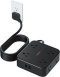 Power Strip Surge Protector 10 Ft Cord, TESSAN 8 AC Outlets 3 USB Charger (1 USB C Port), Thin Flat Extension Cord 10 Feet, Flat Plug, 900 Joules Protection, for Home, Office, Dorm Room Essentials
