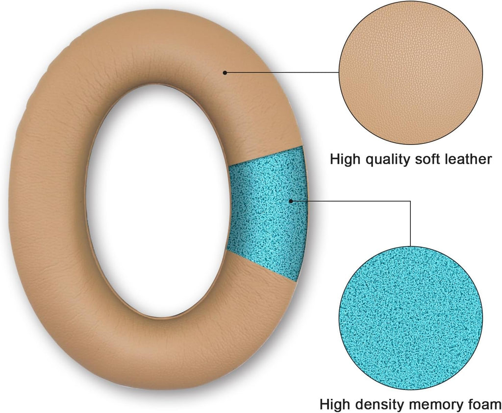 Replacement Ear Pads for Bose QuietComfort 35 35 II 15 25(qc 35 25 15/QC35 ii), Headphone Ear Covers, High Density Memory Cotton, Soft Leather, Adaptive Noise Isolation Headphones Pads Cushions