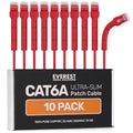 Everest Ultra Slim Cat6a Ethernet Patch Cables 2ft Red by EverestMediaSolutions