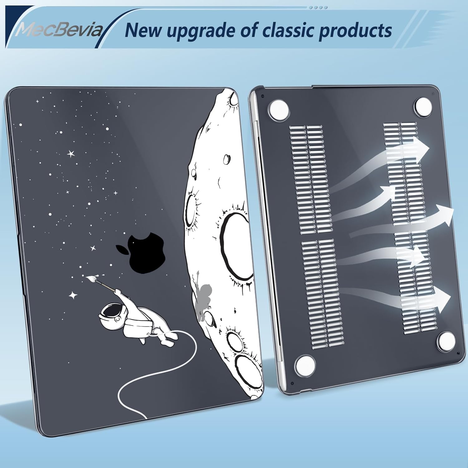 Compatible with MacBook Air 15 inch Case, M4 A3241/M3 A3114/M2 A2941 (Released 2025 to 2023), Hard Shell, Keyboard Cover, Screen Protector, Webcam Cover & Type-C Adapter, Astronauts Stars