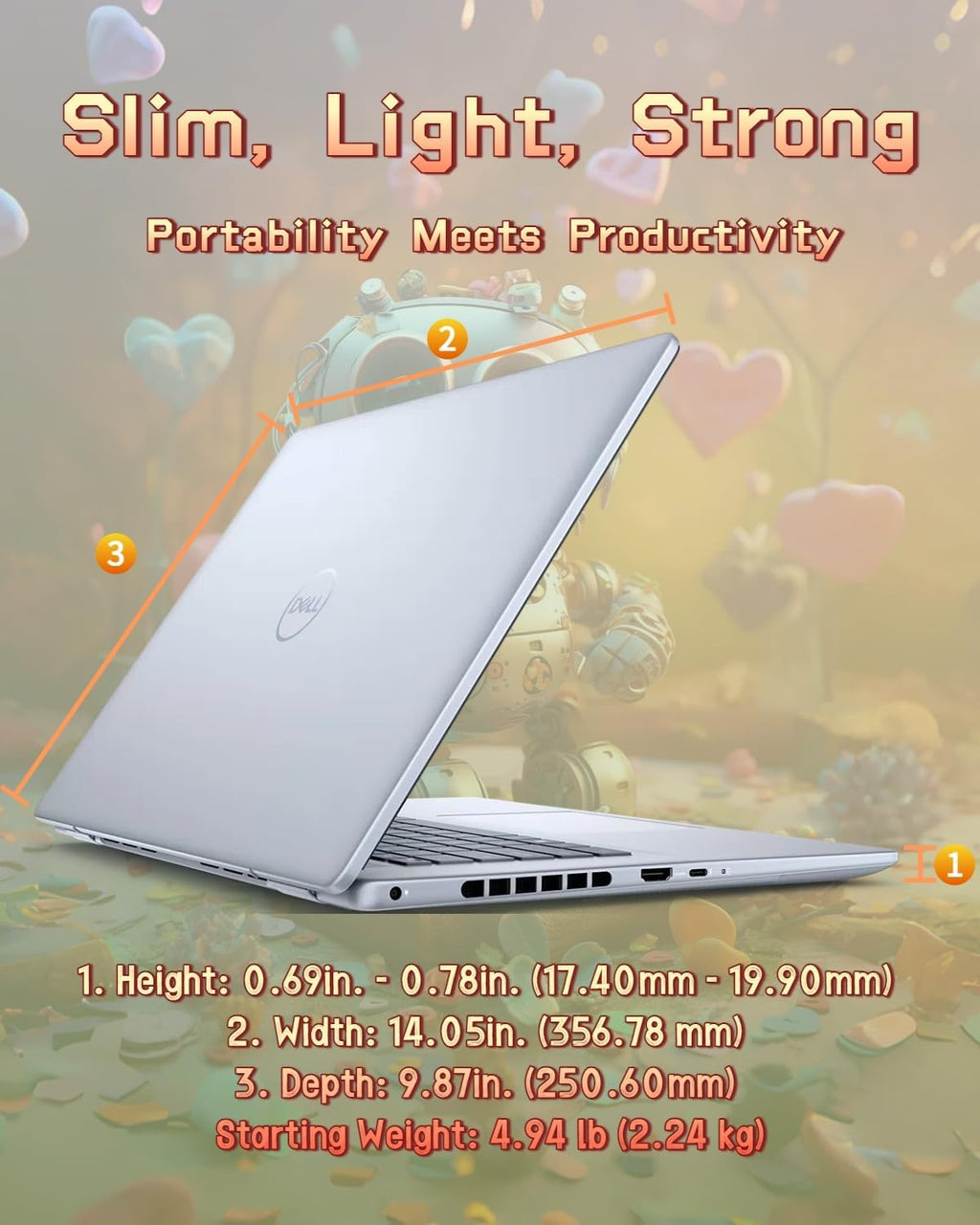 Dell Inspiron 16 Plus Laptop – GeForce RTX 4060, Intel Ultra 7 155H, 16" 2.5K 120Hz Display, Next-Gen AI Copilot, Backlit KB, Win 11 Pro, w/Accessories (64GB DDR5 | 1TB SSD)