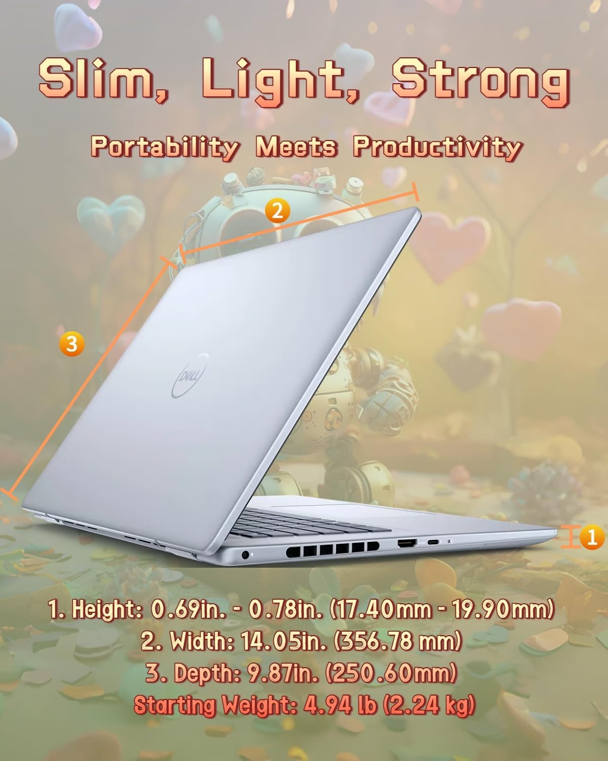Dell Inspiron 16 Plus Laptop – GeForce RTX 4060, Intel Ultra 7 155H, 16" 2.5K 120Hz Display, Next-Gen AI Copilot, Backlit KB, Win 11 Pro, w/Accessories (64GB DDR5 | 2TB SSD)
