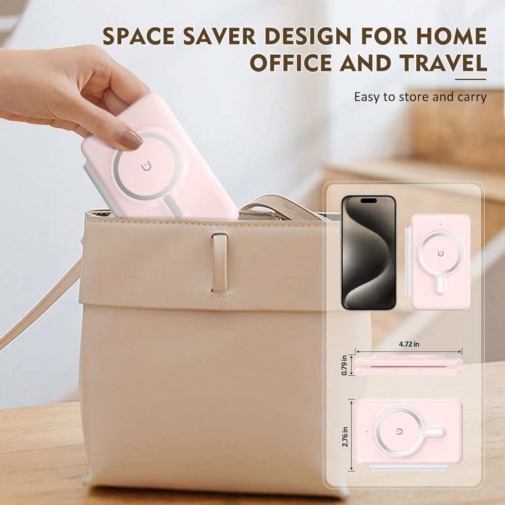 3 in 1 Wireless Charging Station for iPhone 16 15 14 13 12 Pro Max Plus – Foldable Magnetic Charger Pad for Apple Watch Series & AirPods – Fast Wireless Charging Dock for Travel & Home
