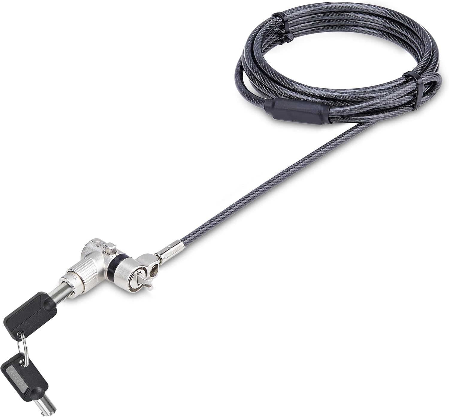 StarTech.com Universal Laptop Lock 6.6ft (2m), Security Cable for Notebooks Compatible with Noble Wedge/Nano/K-Slot, Keyed Locking Cable, Cut-Resistant Carbon Steel Cable, TAA (UNIVK-Laptop-Lock)