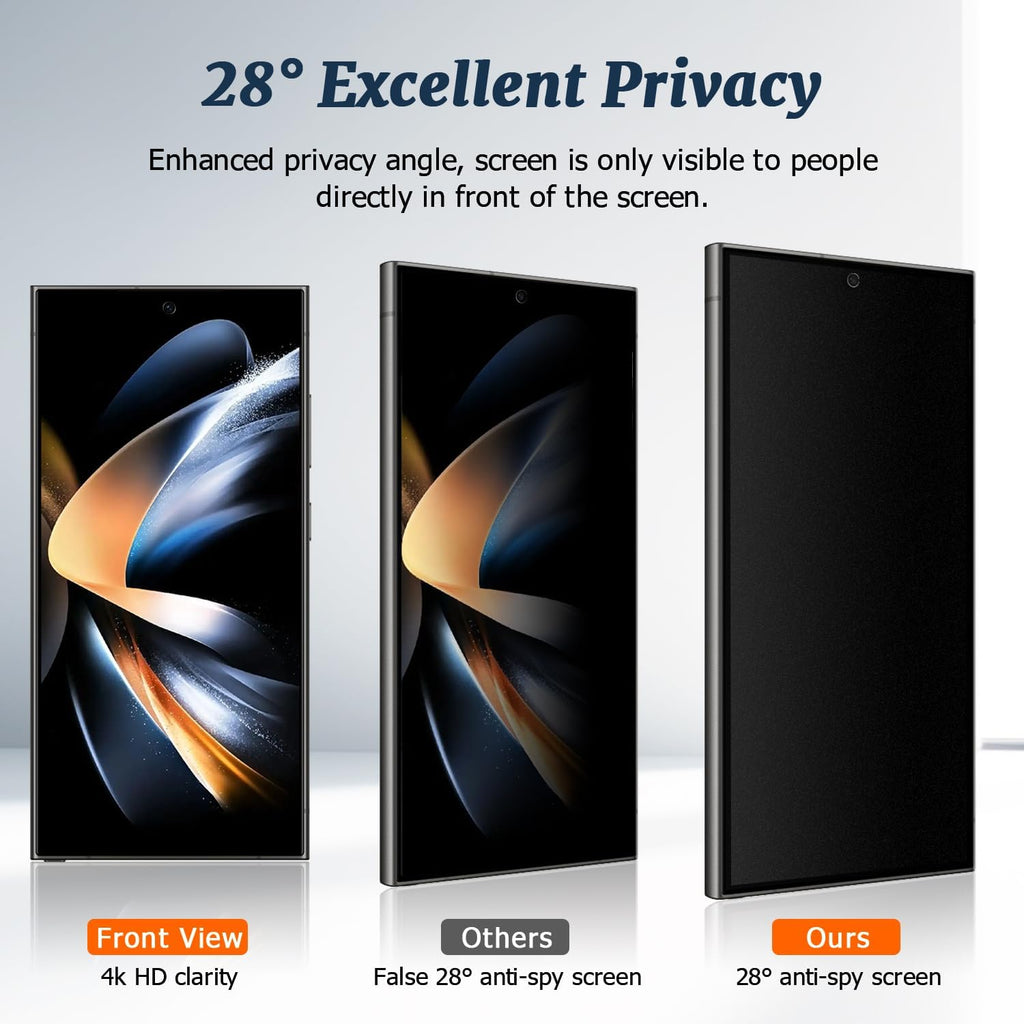 2 Pack Matte Privacy Screen Protector for Galaxy S24 Ultra,9H Tempered Glass,Anti-Glare,Anti-Spy,Anti-Scratch, Smooth and Responsive Absolute Fingerprint Compatibility Touch Screen HD Clear