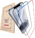 Screen Protector for 14Plus/13 Pro Max - Full Coverage Tempered Glass Screen Protector for 13 Pro Max and 14 Plus - 2 Pack (USA Flag and Classic Black) 9H Hardness, Oleophobic, Easy Install