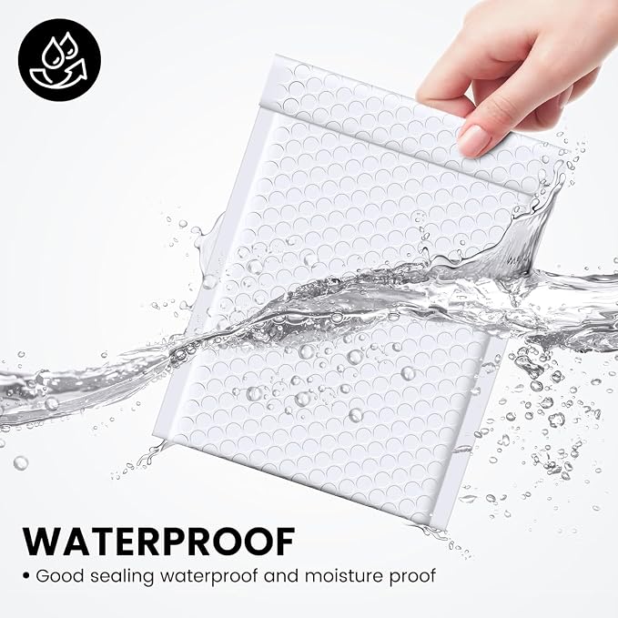 Fuxury Bubble Mailers 6x10“ 600 Pack White Padded Envelopes Usable Size 6x9" - Image 4
