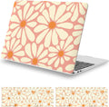 iCasso for MacBook Air 13 inch Case 2020 2019 2018 Release A2337 M1 A2179 A1932, Cute Flower Hard Shell Protective Case for MacBook Air 13.3 inch & Keyboard Cover & Screen Film, Daisy Orange