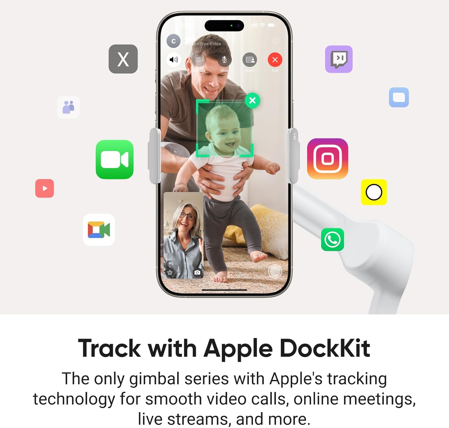 Insta360 Flow 2 Pro Grey - Foldable AI Phone Gimbal, Track in 200+ Apps with Apple DockKit, Multi-Person Tracking, 360º Pan Tracking, Built-in Tripod/Selfie Stick, iPhone/Android Portable Stabilizer