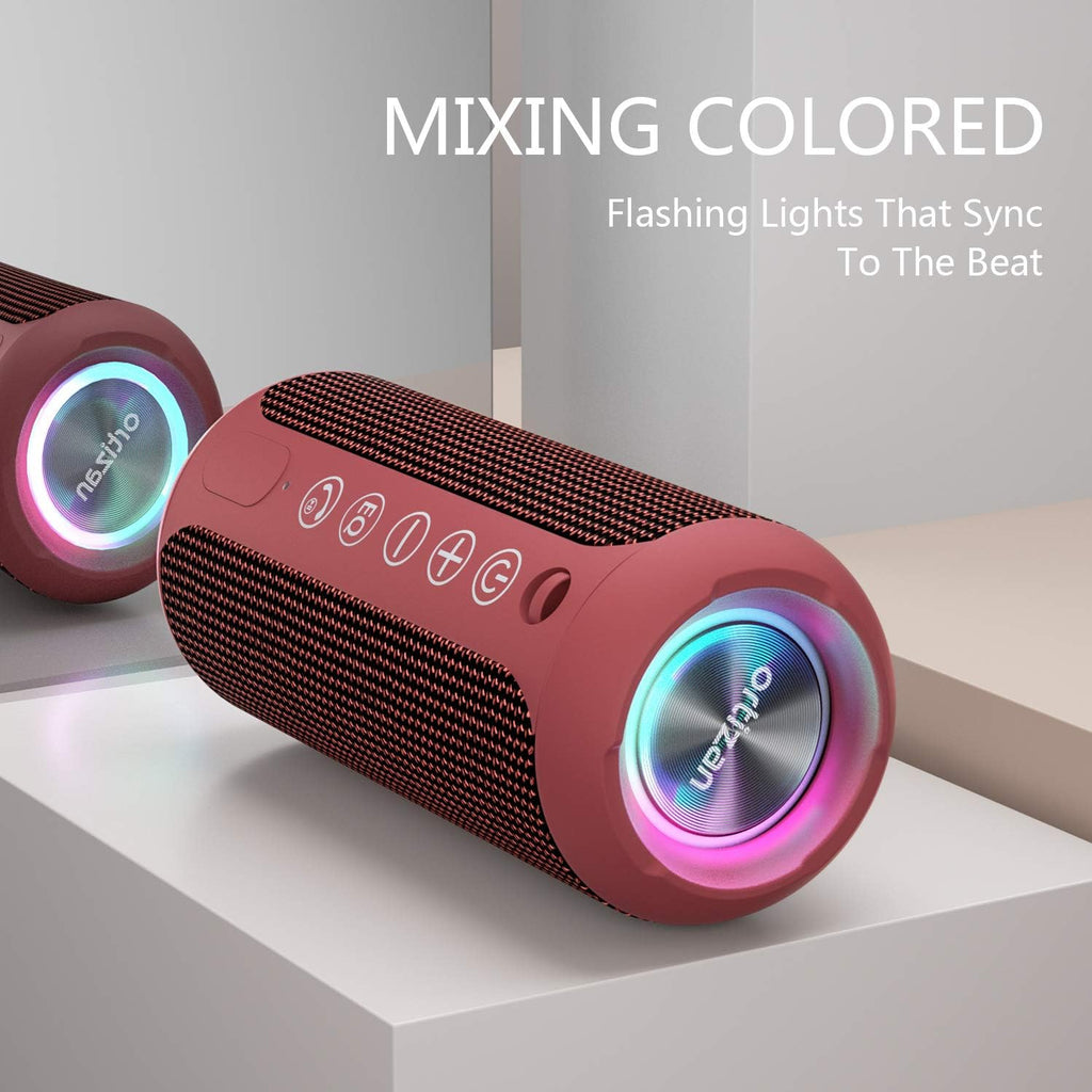 Ortizan X10 Portable Bluetooth Speaker, 24W Stereo Sound, IPX7 Waterproof, 30H Playtime, 66ft Bluetooth Range, TWS Pairing, Red