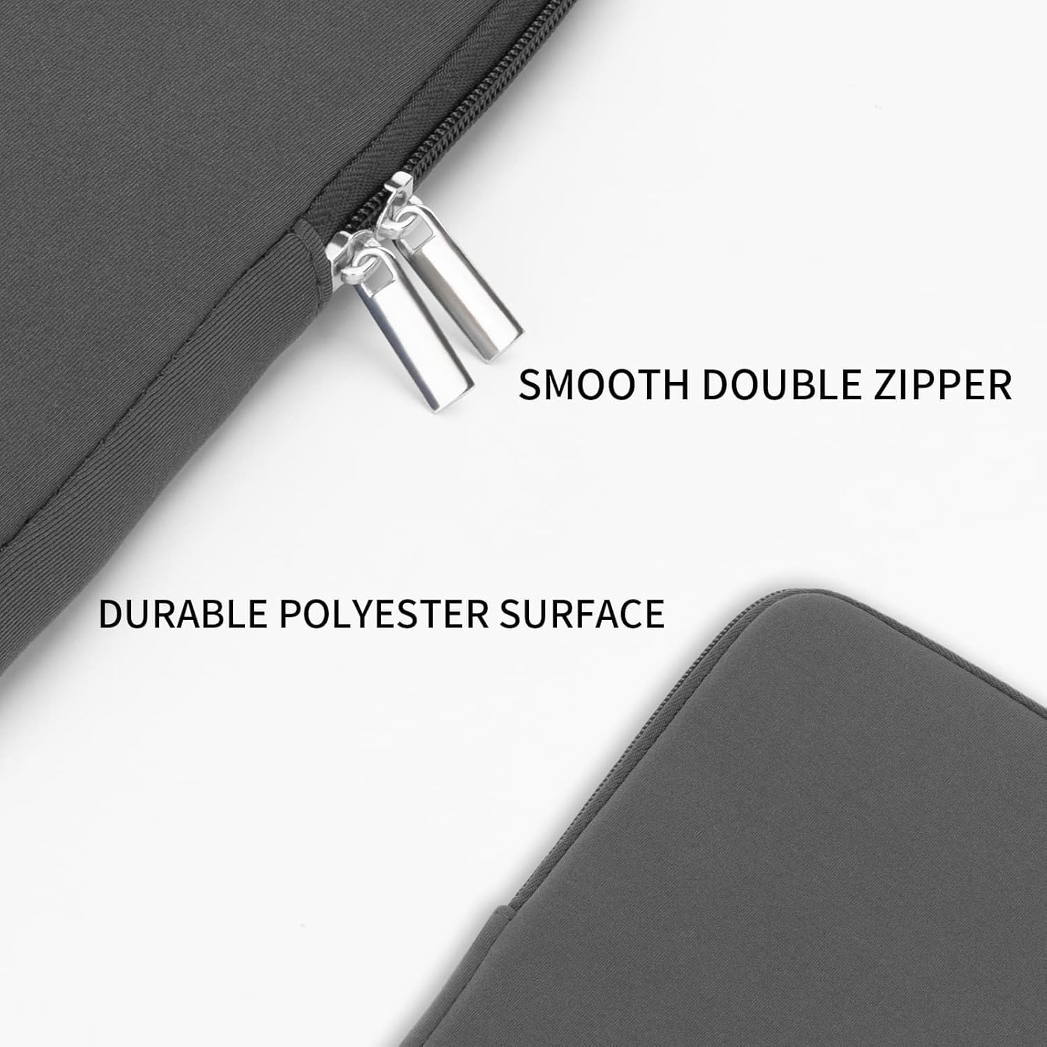 RAINYEAR Laptop Sleeve Case Compatible with 13.3 Inch Notebook Computer Tablet Chromebook 14" MacBook Pro M1 M2 M3 M4 Pro/Max Soft Cover Protective Case Zipper Carrying Bag (Gray, Upgraded Version)