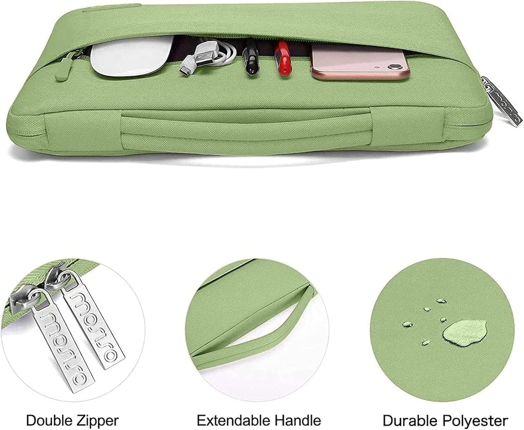 MOSISO Compatible with MacBook Air 13 inch Case 2025 2024 2023 2022 M4 A3240 M3 A3113 M2 A2681, Hard Shell&Sleeve Bag&Keyboard Skin&Webcam Cover&Screen Film for MacBook Air 13.6 inch, Chartreuse