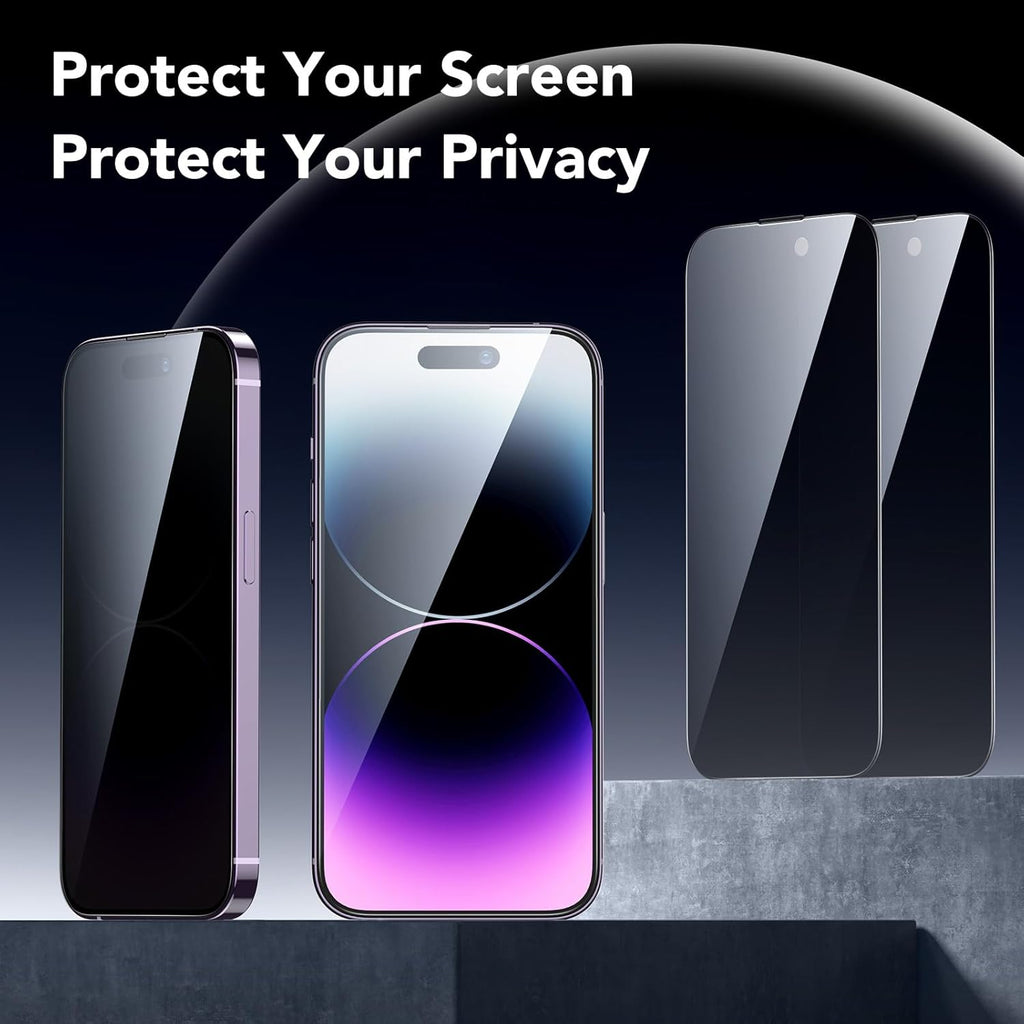 ESR 3 Pack for iPhone 14 Pro Max Privacy Screen Protector, Anti-spy Tempered-Glass Privacy Screen Protector, Micro-curved Edges, Case Friendly
