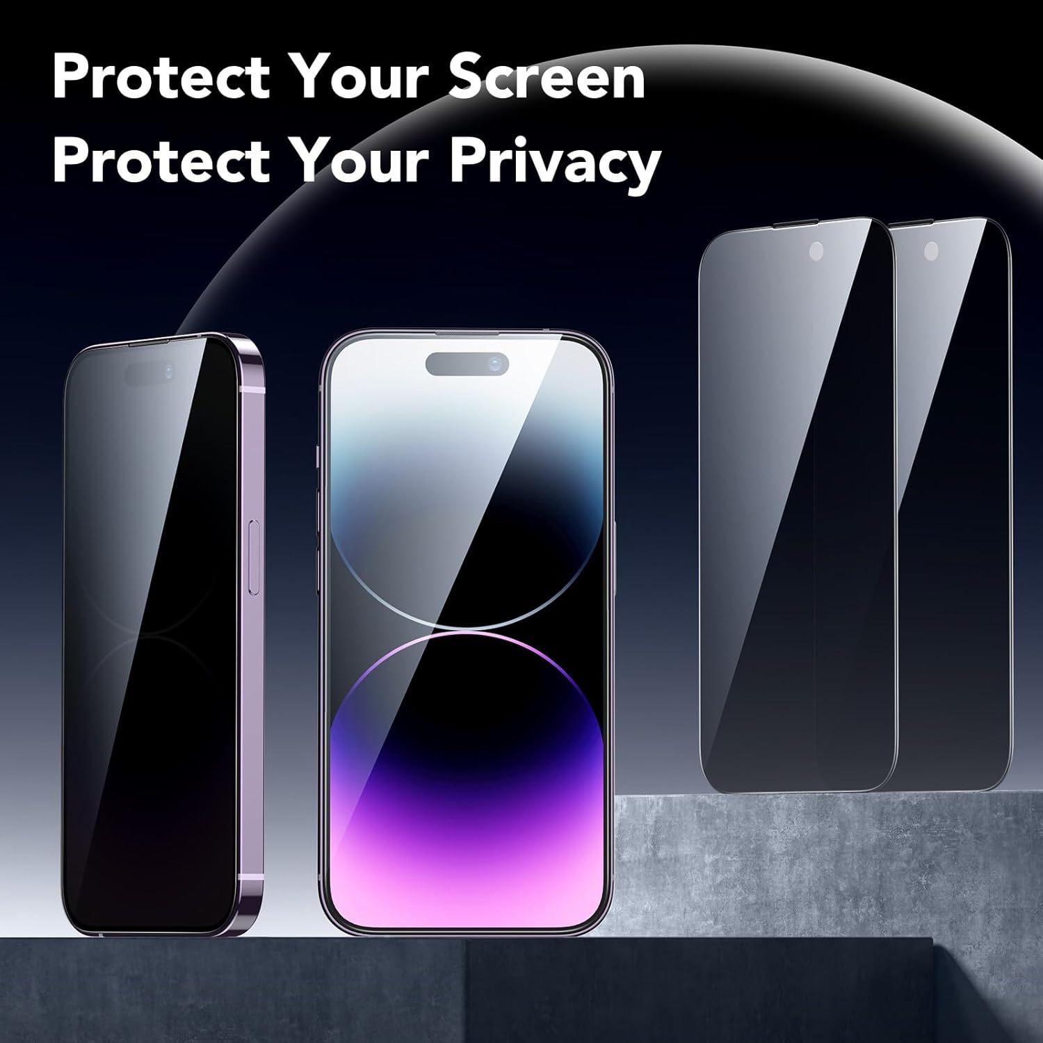 ESR 3 Pack for iPhone 14 Pro Max Privacy Screen Protector, Anti-spy Tempered-Glass Privacy Screen Protector, Micro-curved Edges, Case Friendly