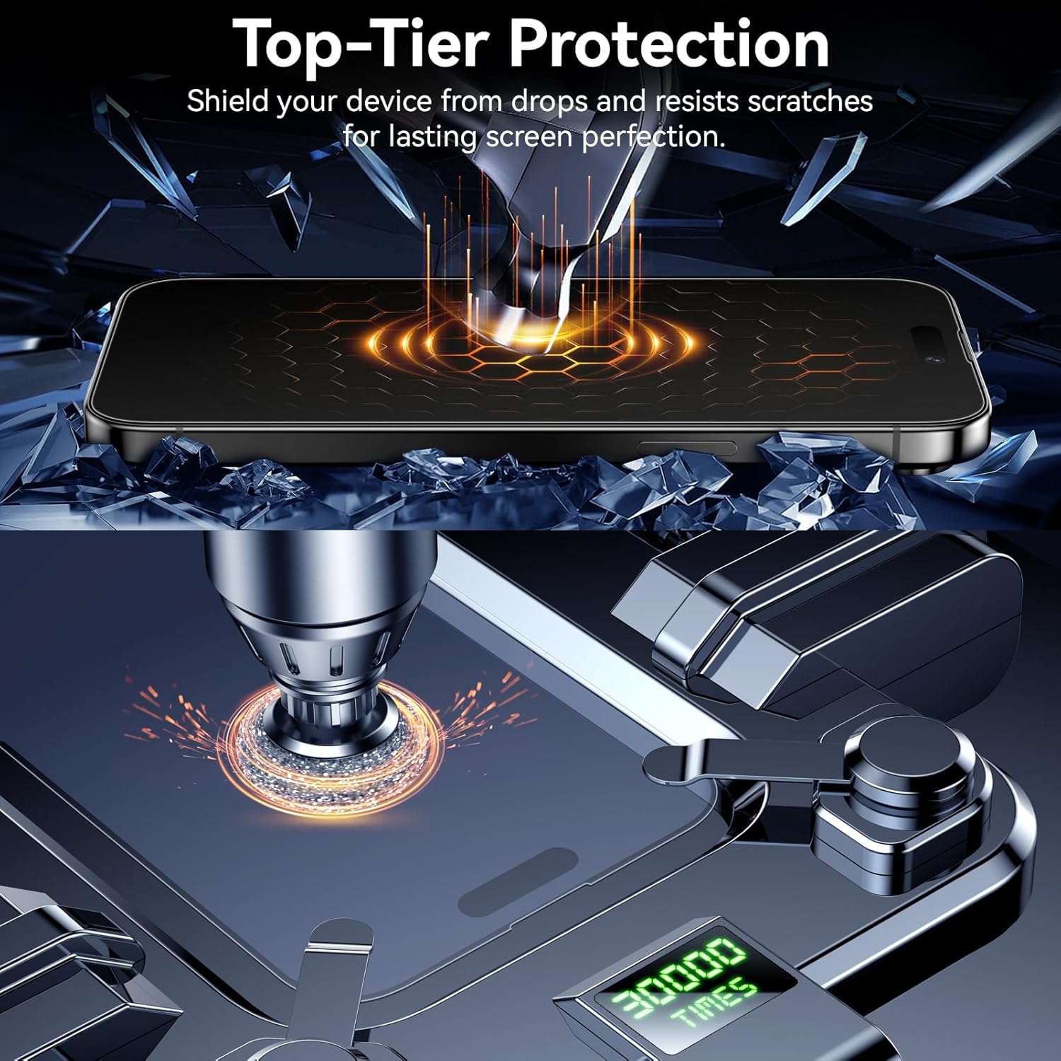 Esanik for iPhone 14 Pro Matte Glass Screen Protector [Auto-alignment] Anti-Glare & Anti-Fingerprint,Anti-Reflection,Bubble Free, Smooth as Silk, 2 Pack 9H Glass Screen Cover