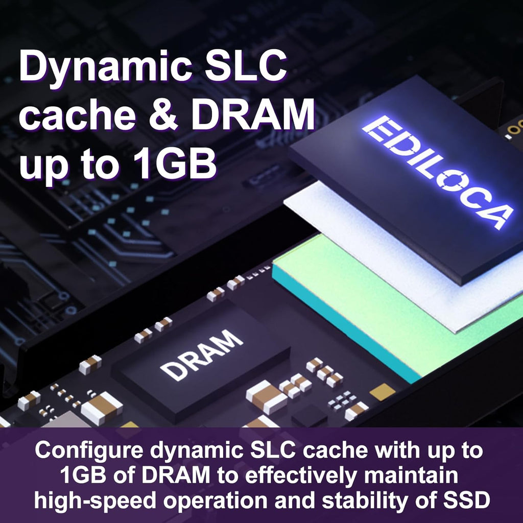500GB PS5 SSD with Heatsink PCIe Gen4 NVMe M.2 Gaming SSD, 7400MB/s Read, 1GB DRAM Cache, 3D TLC | Internal Solid State Drive Compatible with PS5 & PC(EN855)